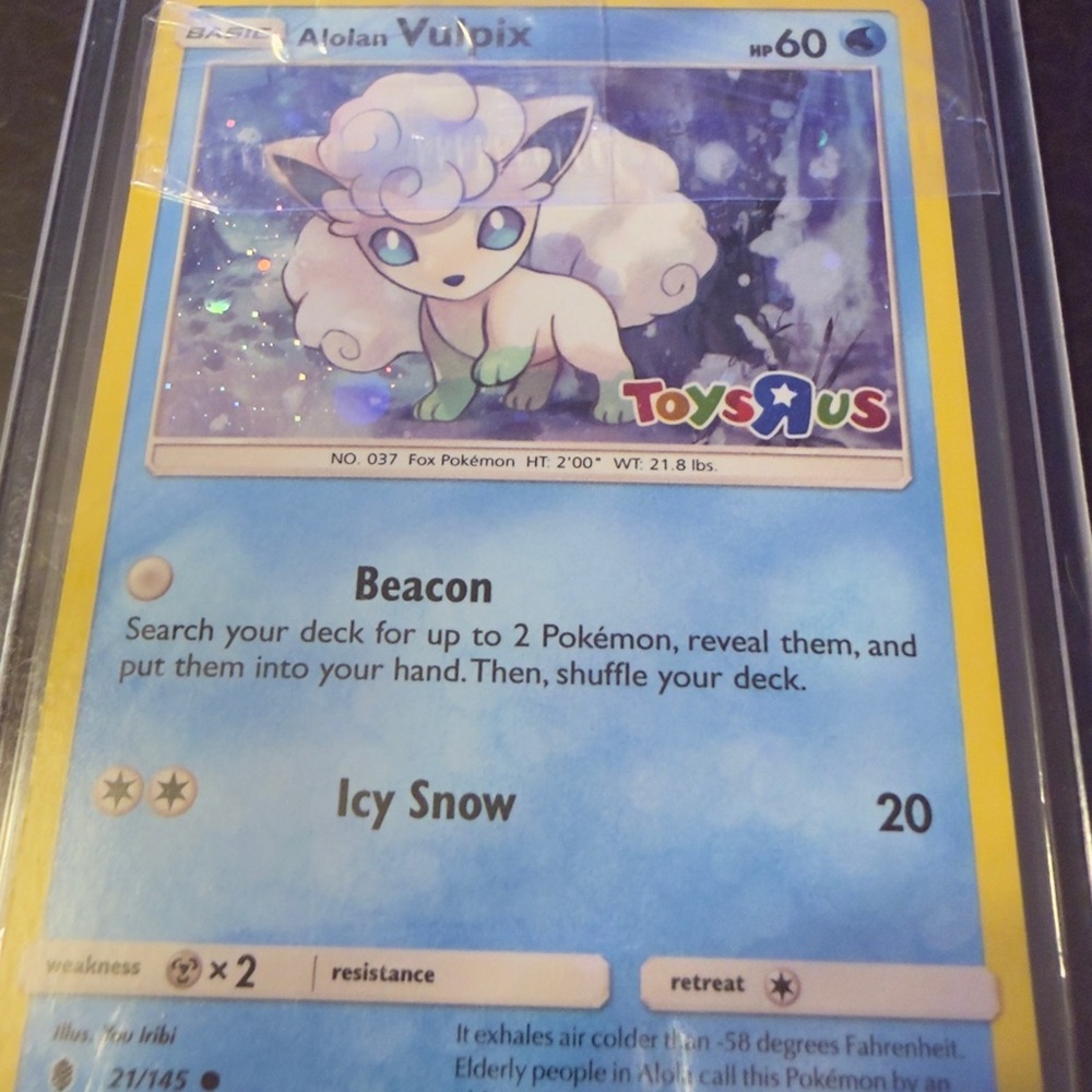 Alolan Vulpix Pokémon Card toys r us promo
